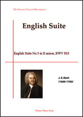 English Suite No.5 in E minor, BWV piano sheet music cover